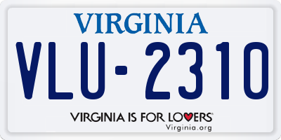 VA license plate VLU2310