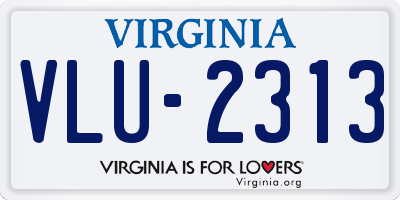 VA license plate VLU2313