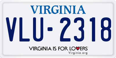 VA license plate VLU2318