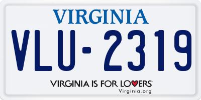 VA license plate VLU2319