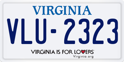 VA license plate VLU2323