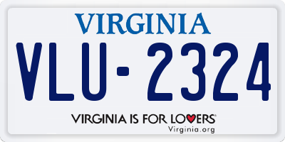VA license plate VLU2324