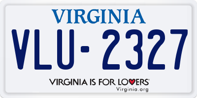 VA license plate VLU2327