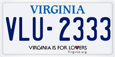 VA license plate VLU2333