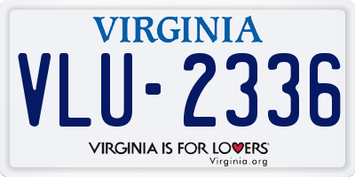 VA license plate VLU2336
