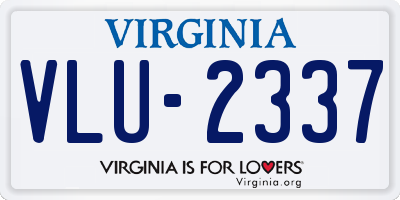 VA license plate VLU2337