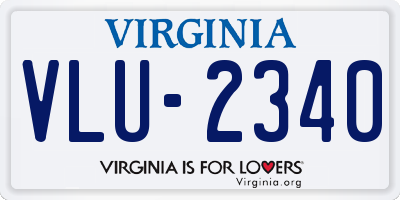 VA license plate VLU2340