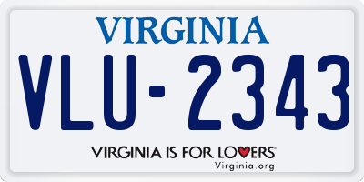 VA license plate VLU2343