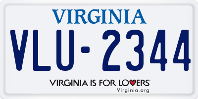 VA license plate VLU2344