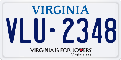 VA license plate VLU2348