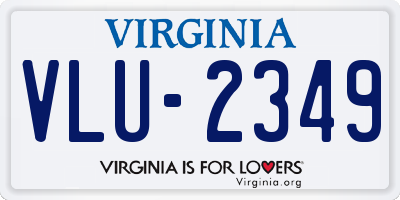 VA license plate VLU2349