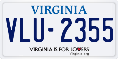 VA license plate VLU2355