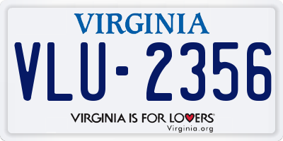 VA license plate VLU2356