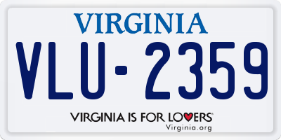 VA license plate VLU2359