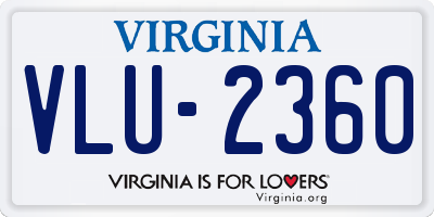 VA license plate VLU2360