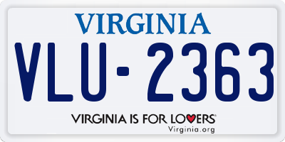 VA license plate VLU2363