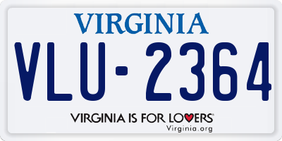 VA license plate VLU2364