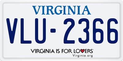VA license plate VLU2366