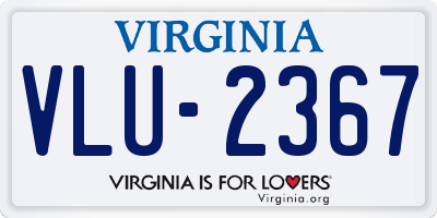 VA license plate VLU2367