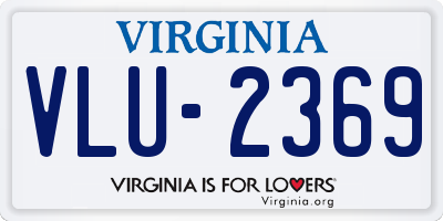 VA license plate VLU2369