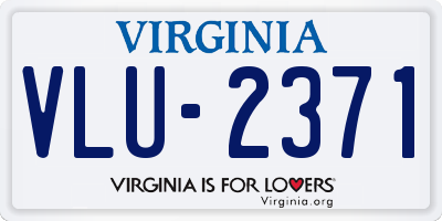 VA license plate VLU2371