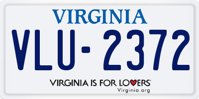 VA license plate VLU2372