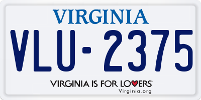 VA license plate VLU2375