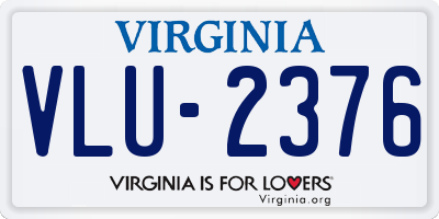 VA license plate VLU2376