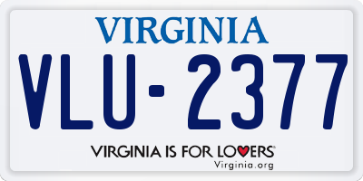 VA license plate VLU2377