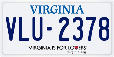 VA license plate VLU2378