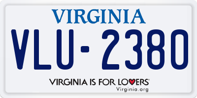 VA license plate VLU2380