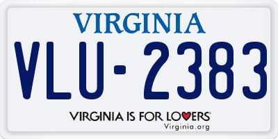 VA license plate VLU2383