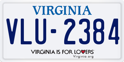 VA license plate VLU2384