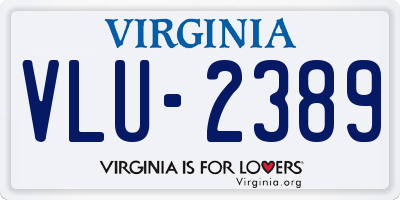 VA license plate VLU2389