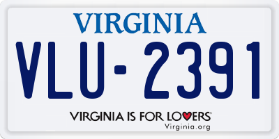 VA license plate VLU2391