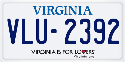 VA license plate VLU2392