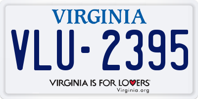 VA license plate VLU2395