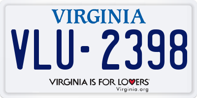 VA license plate VLU2398