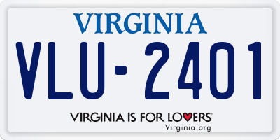 VA license plate VLU2401