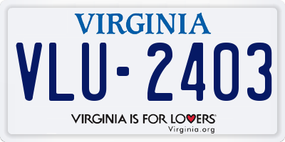 VA license plate VLU2403