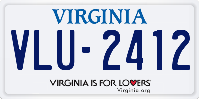 VA license plate VLU2412