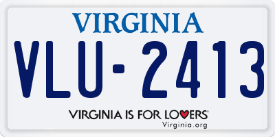 VA license plate VLU2413