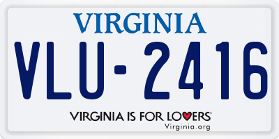VA license plate VLU2416