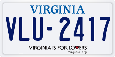 VA license plate VLU2417