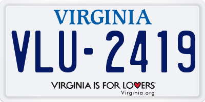 VA license plate VLU2419