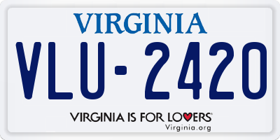 VA license plate VLU2420