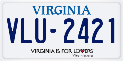 VA license plate VLU2421