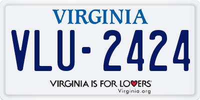 VA license plate VLU2424