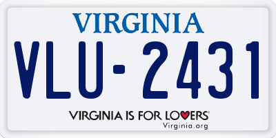 VA license plate VLU2431