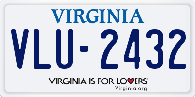 VA license plate VLU2432